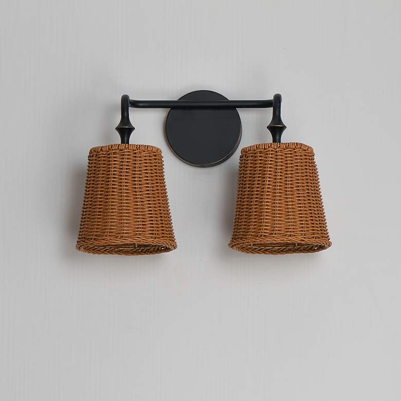 Image 2 Maxim Baja 15" Wide Dark Bronze 2-Light Wall Sconce more views