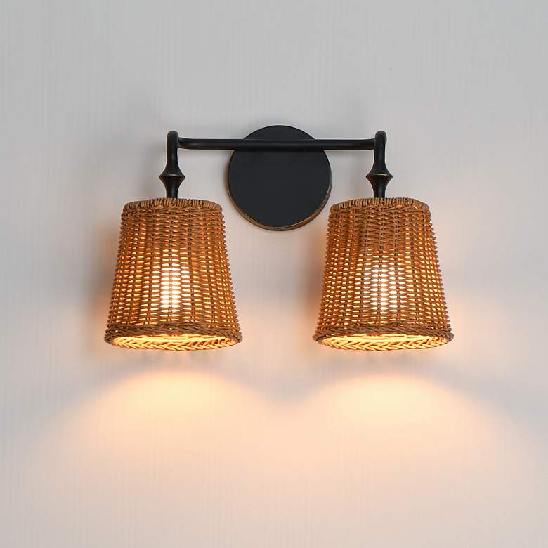 Image 3 Maxim Baja 15" Wide Dark Bronze 2-Light Wall Sconce more views