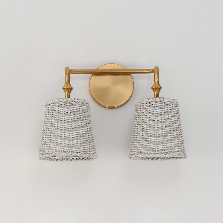 Image 2 Maxim Baja 15" Wide Natural Aged Brass 2-Light Wall Sconce more views