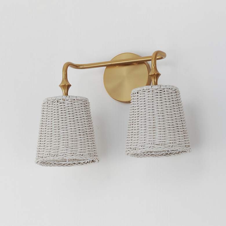 Image 4 Maxim Baja 15" Wide Natural Aged Brass 2-Light Wall Sconce more views