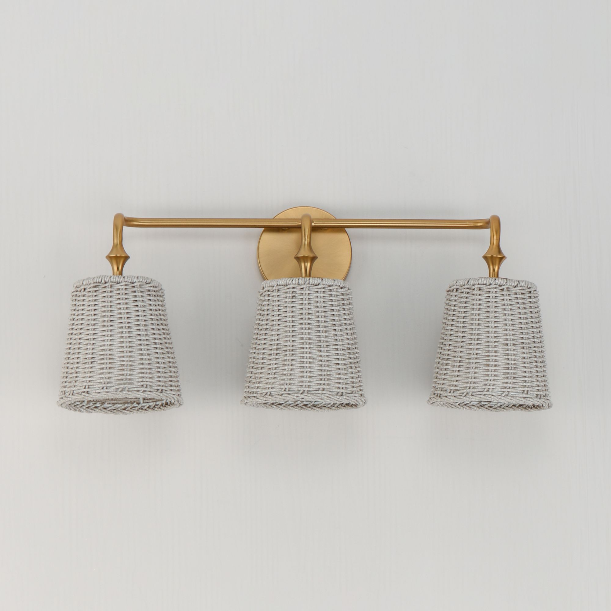 Image 2 Maxim Baja 24 1/4"W Aged Brass and Rattan 3-Light Bath Light more views
