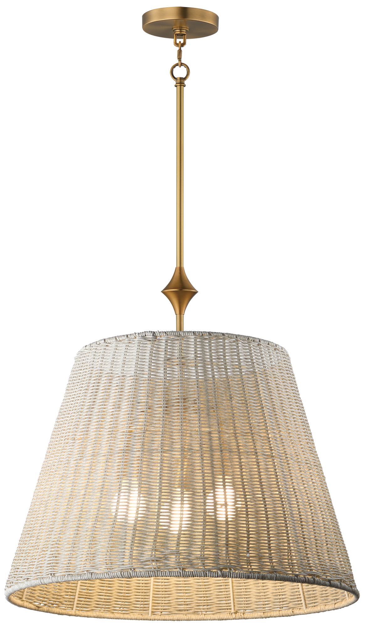 Maxim Baja 24" White/Natural Aged Brass Single Pendant