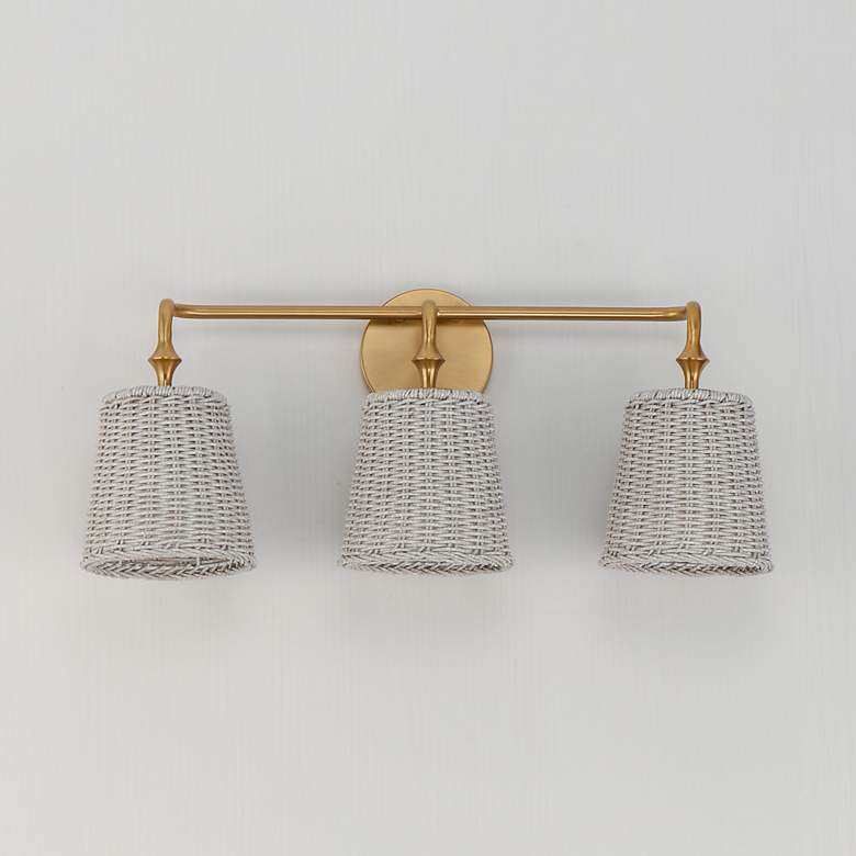 Image 2 Maxim Baja 24" Wide Natural Aged Brass 3-Light Bath Vanity more views