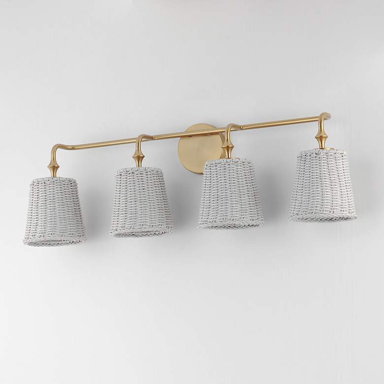 Image 4 Maxim Baja 33" Wide Natural Aged Brass 4-Light Bath Vanity more views