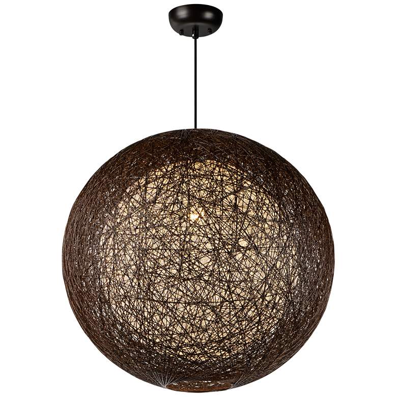 Image 3 Maxim Bali 24 inch Wide Chocolate Weave Outdoor Pendant Light more views