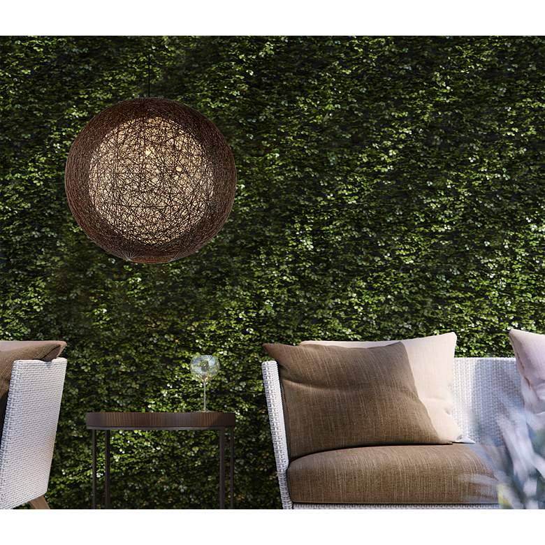 Image 5 Maxim Bali 24" Wide Chocolate Weave Outdoor Pendant Light more views
