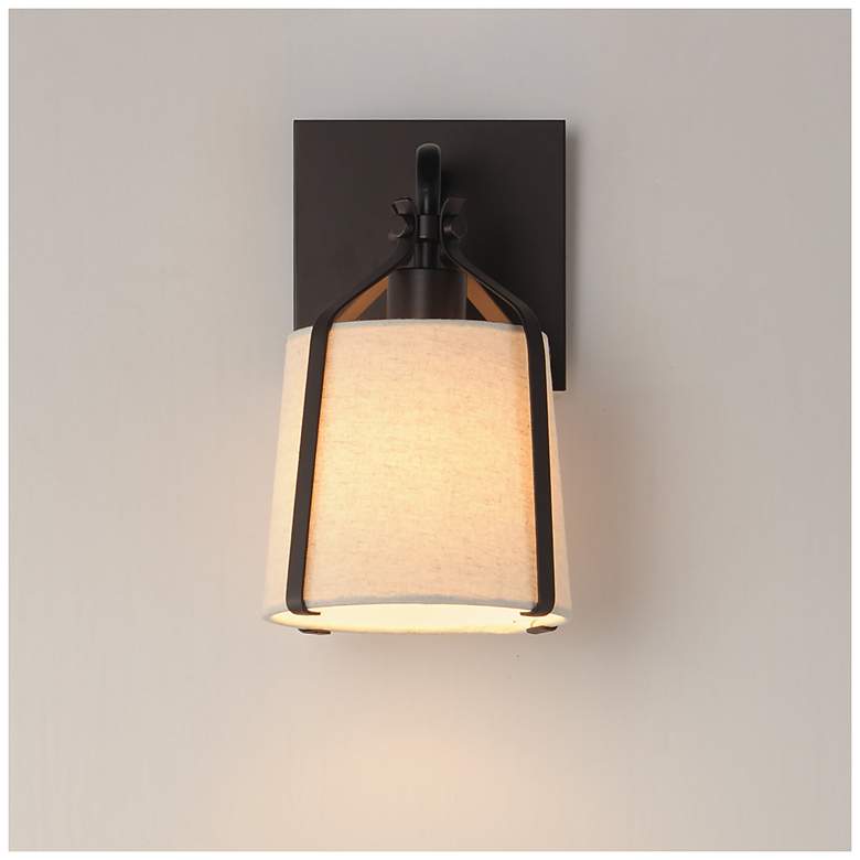 Image 3 Maxim Bandera 10 1/2" High Dark Bronze 1-Light Wall Sconce more views