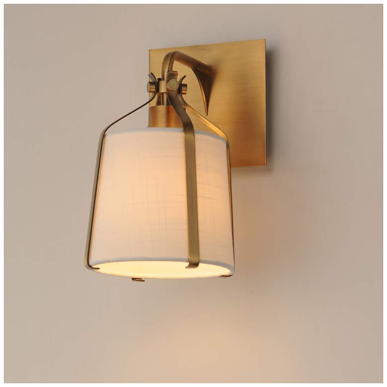 Image 1 Maxim Bandera 10 1/2" High Natural Aged Brass 1-Light Wall Sconce
