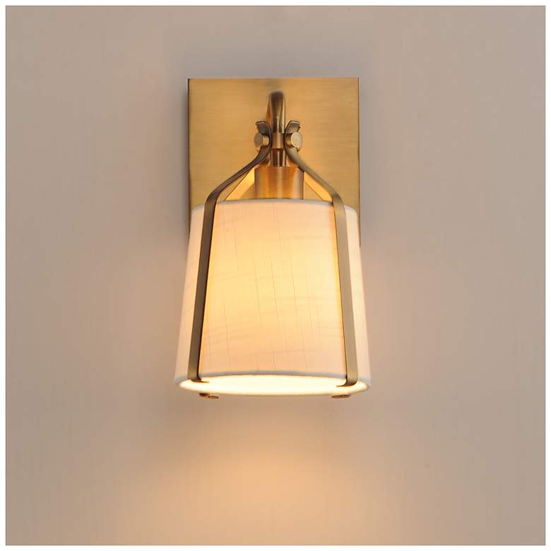 Image 4 Maxim Bandera 10 1/2" High Natural Aged Brass 1-Light Wall Sconce more views