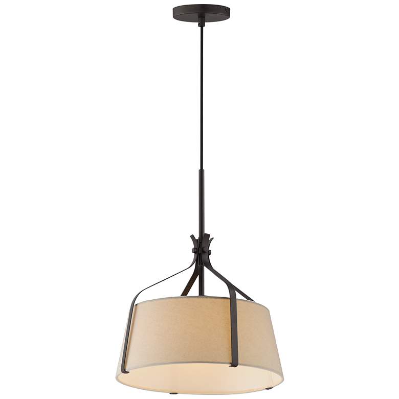 Image 1 Maxim Bandera 14" Dark Bronze 1-Light Pendant