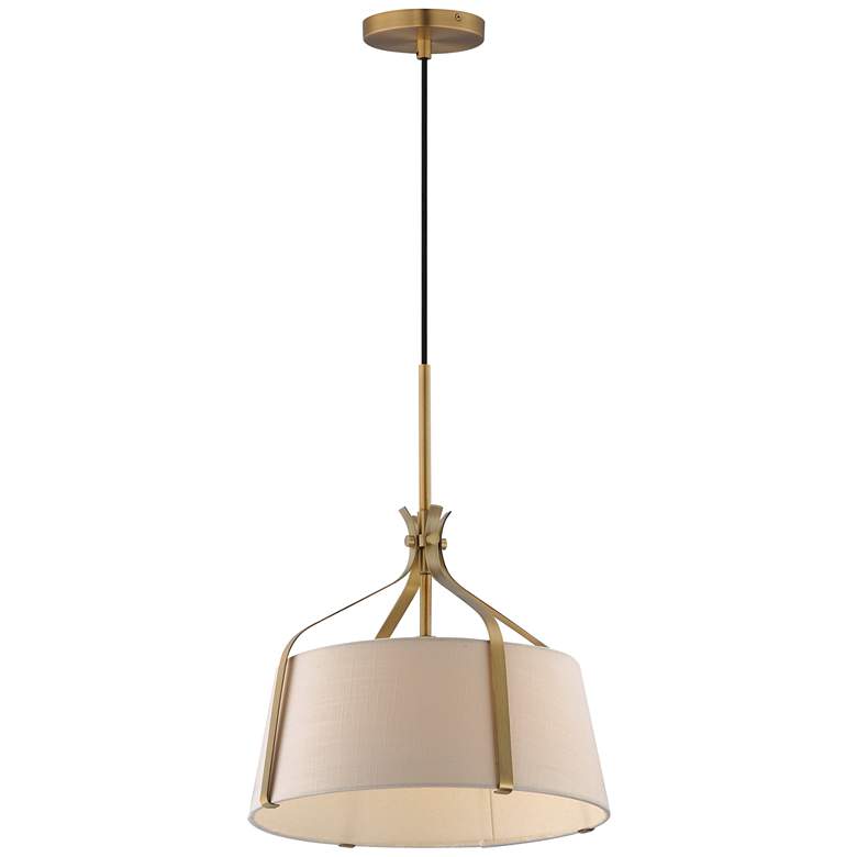 Image 1 Maxim Bandera 14" Natural Aged Brass 1-Light Pendant