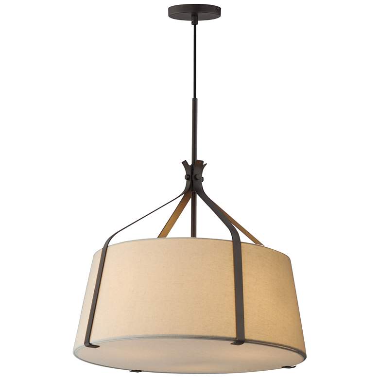 Image 1 Maxim Bandera 20" Dark Bronze 3-Light Pendant