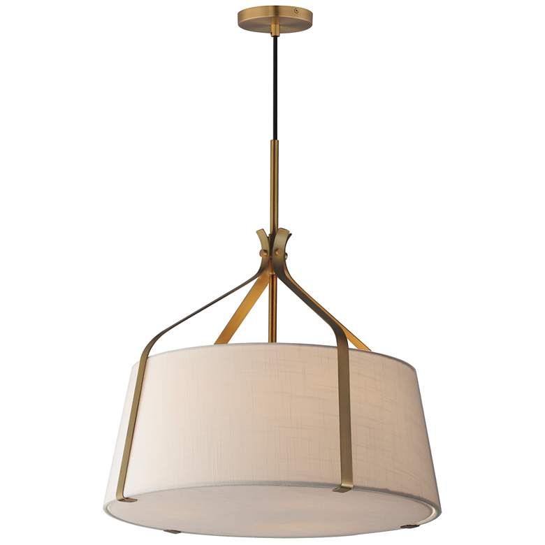 Image 1 Maxim Bandera 20" Natural Aged Brass 3-Light Pendant