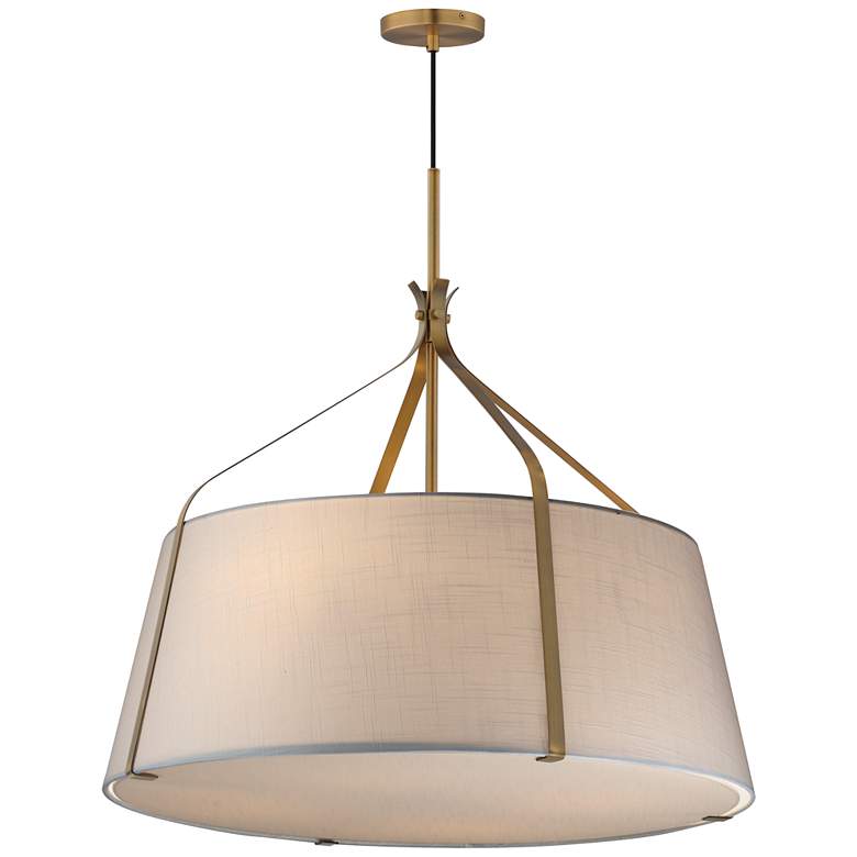 Image 1 Maxim Bandera 30" Natural Aged Brass 4-Light Pendant