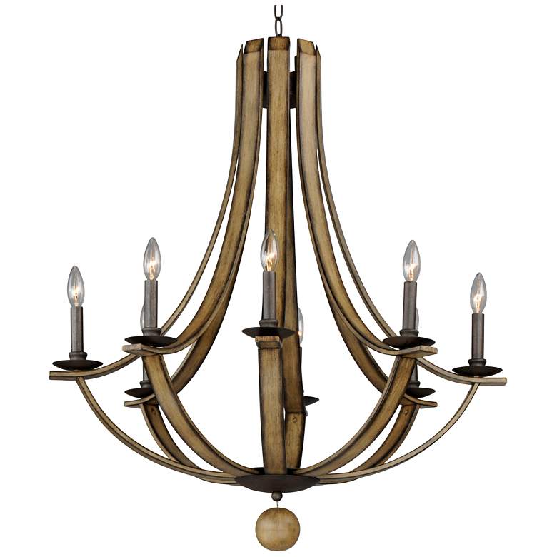 Image 3 Maxim Basque 32" Wide Driftwood 8-Light Chandelier more views