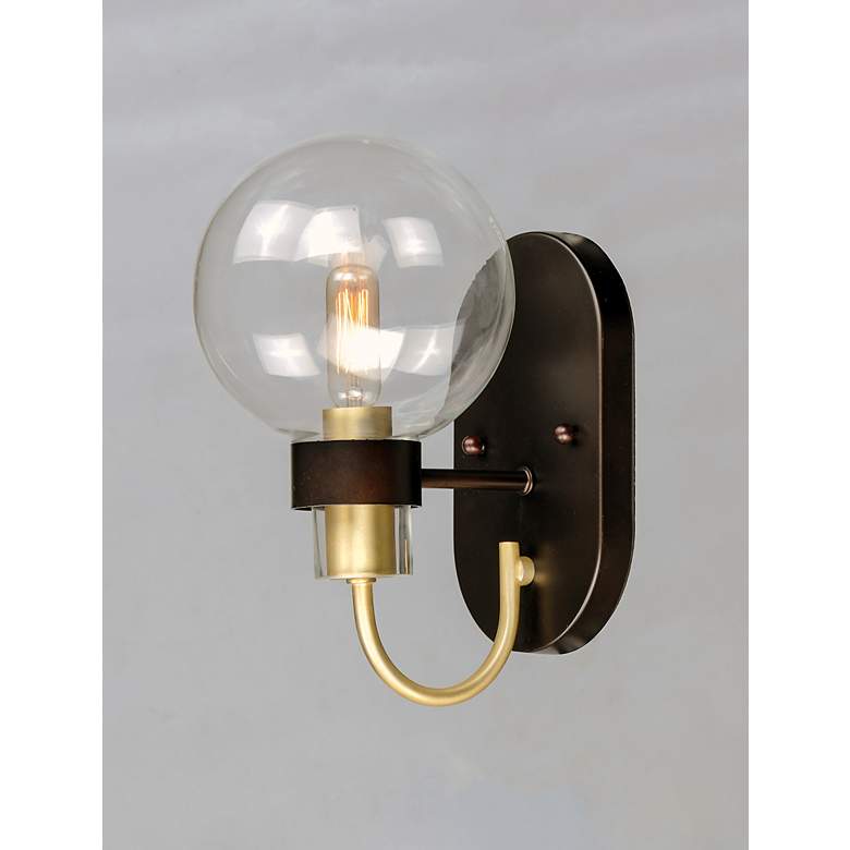 Image 6 Maxim Bauhaus 10 1/2" High Bronze Wall Sconce more views