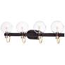 2_Maxim Bauhaus 33" Wide Bronze 4-Light Globe Glass Bath Light