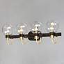 1_Maxim Bauhaus 33" Wide Bronze 4-Light Globe Glass Bath Light