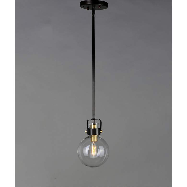 Image 3 Maxim Bauhaus 6" Wide Bronze and Satin Brass Mini Pendant more views