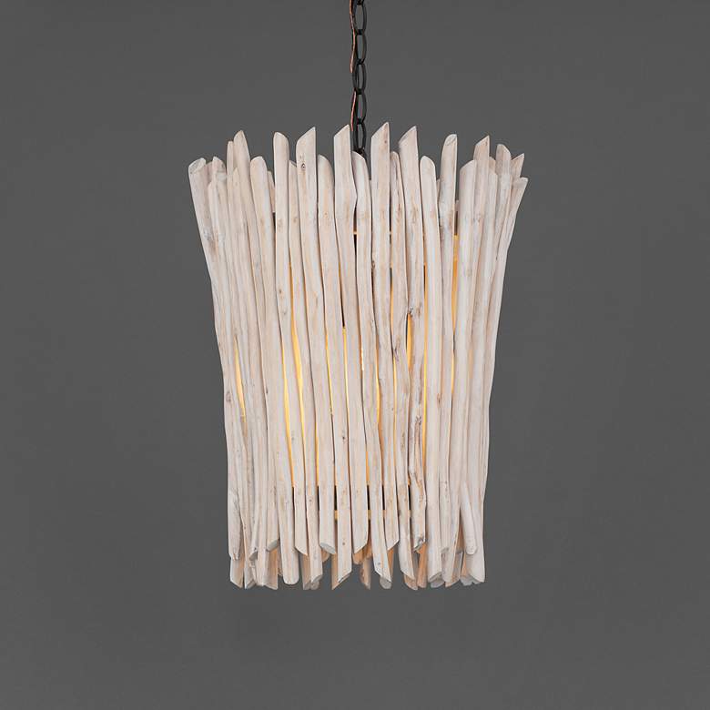 Image 3 Maxim Baywood 14" Wide Textured Bronze 1-Light Pendant more views