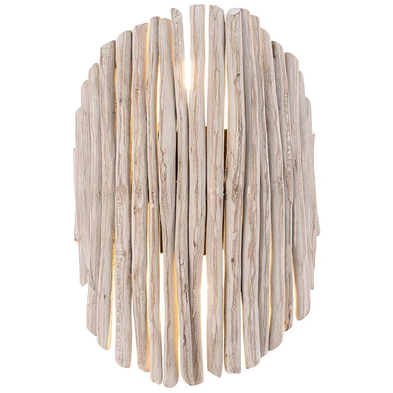 Image 1 Maxim Baywood 18" High Weathered White/Bronze Wall Sconce