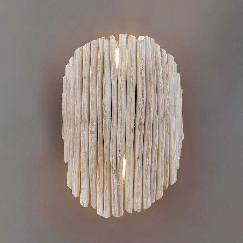 Image 2 Maxim Baywood 18" High Weathered White/Bronze Wall Sconce more views