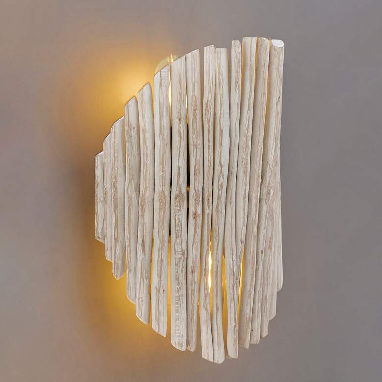 Image 3 Maxim Baywood 18" High Weathered White/Bronze Wall Sconce more views