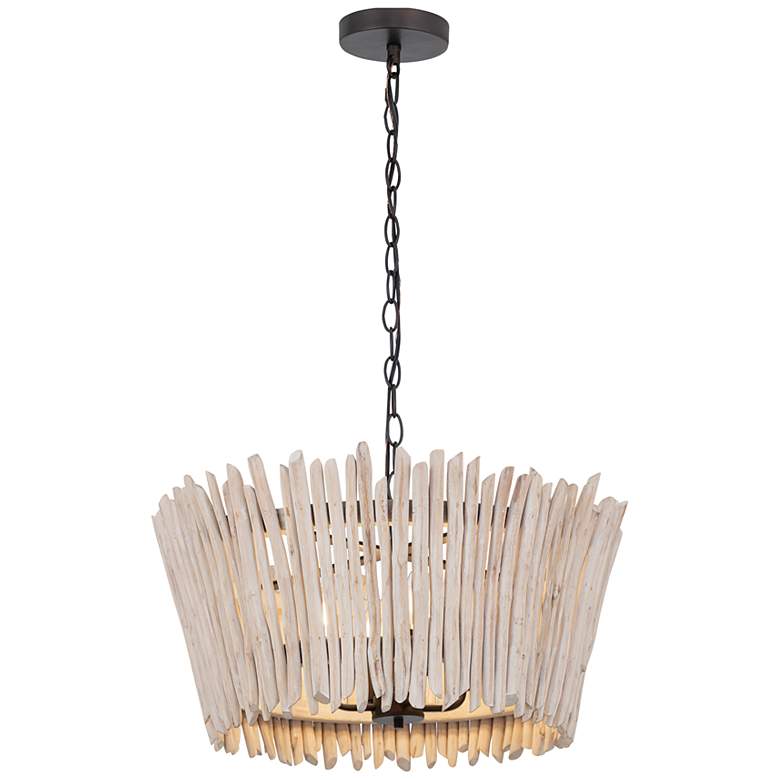 Image 1 Maxim Baywood 24" Wide Textured Bronze 4-Light Chandelier