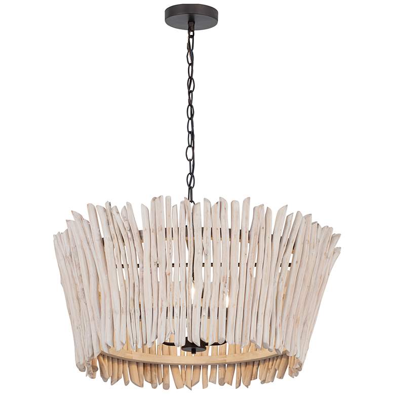 Image 1 Maxim Baywood 30" Textured Bronze DriftWood Chandelier