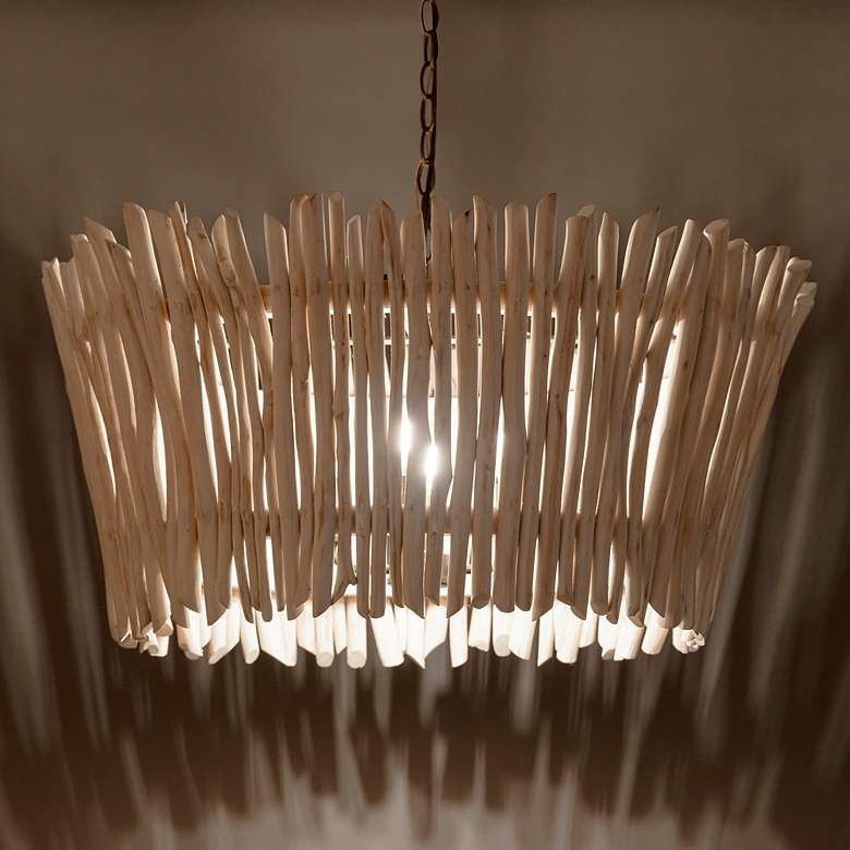 Image 4 Maxim Baywood 30" Textured Bronze DriftWood Chandelier more views