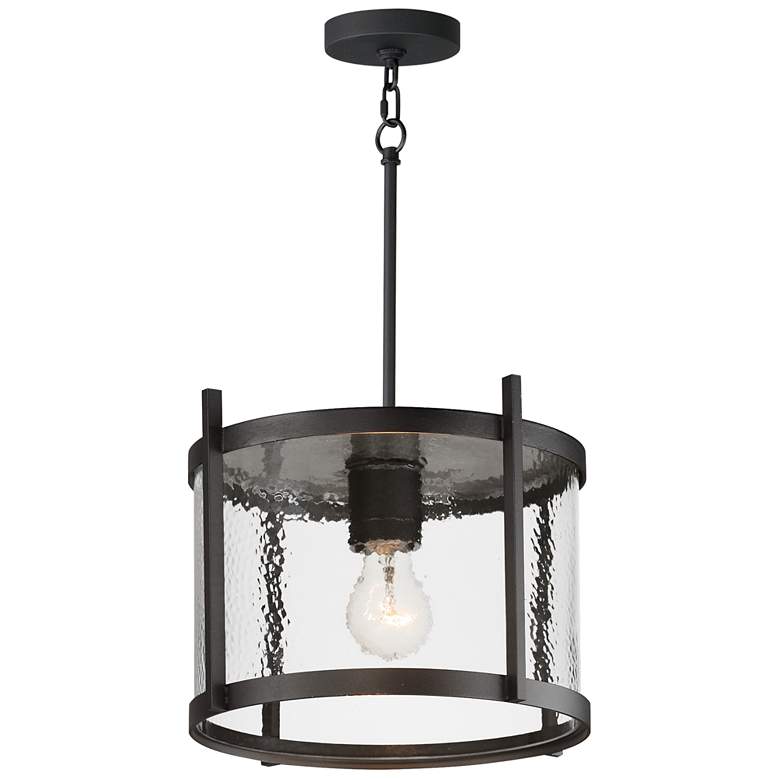 Image 1 Maxim Belfry 12" Wide Black 1-Light Semi-Flush/Pendant