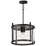 1_Maxim Belfry 12" Wide Black 1-Light Semi-Flush/Pendant