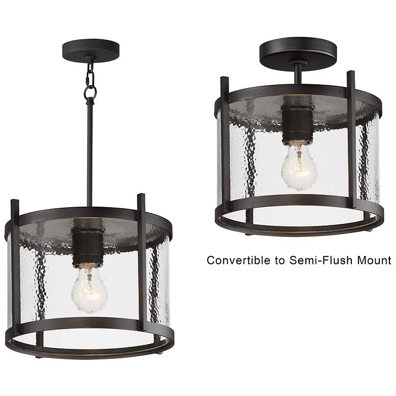 Image 3 Maxim Belfry 12" Wide Black 1-Light Semi-Flush/Pendant more views