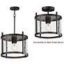 3_Maxim Belfry 12" Wide Black 1-Light Semi-Flush/Pendant more views