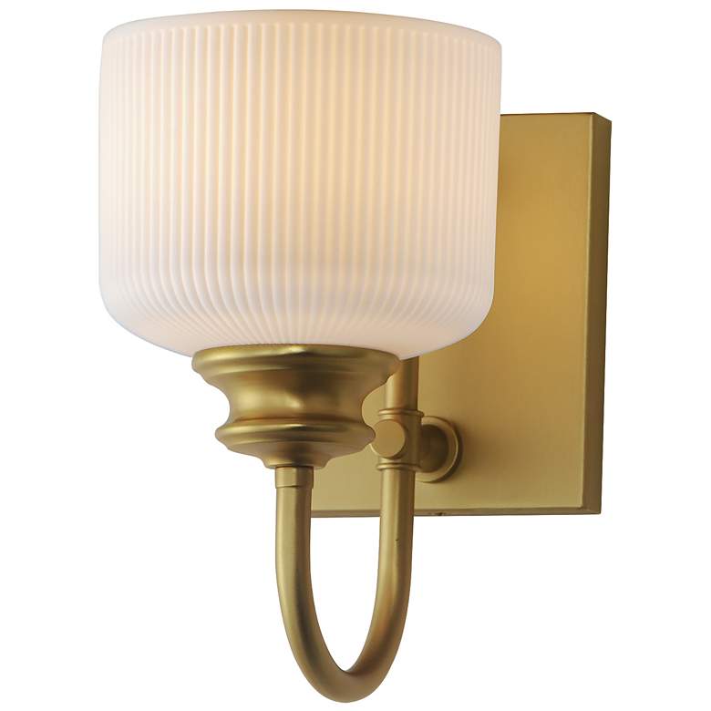 Image 1 Maxim Bisque 10" High Natural Aged Brass 1-Light Wall Sconce