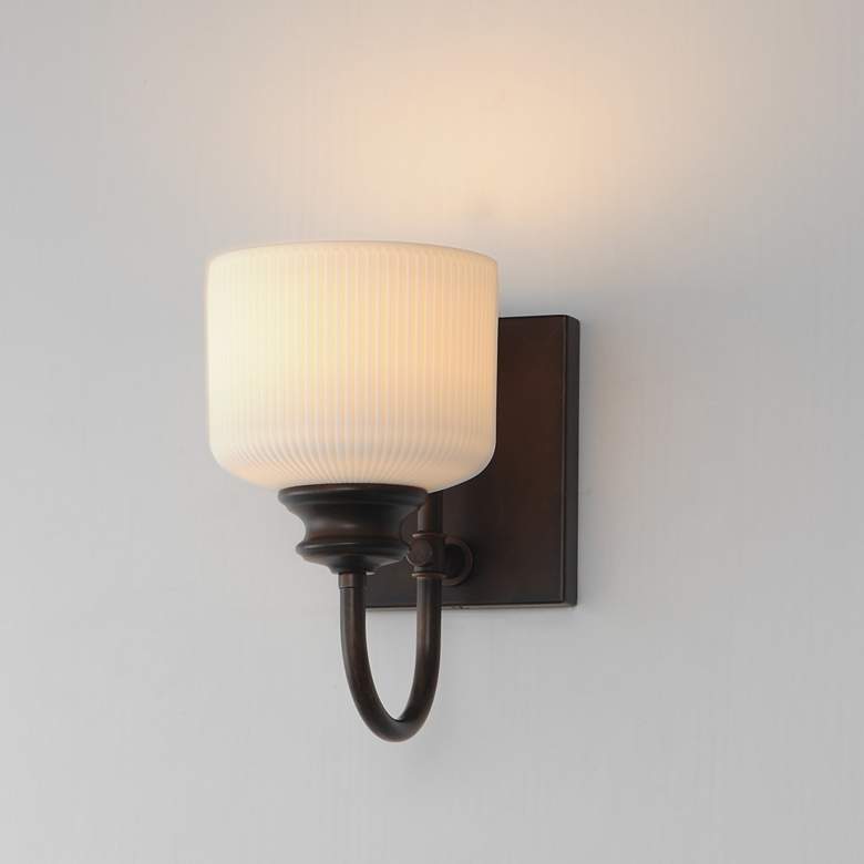 Image 4 Maxim Bisque 10" High Oil Rubbed Bronze 1-Light Wall Sconce more views