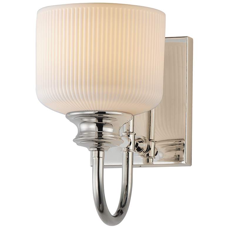 Image 1 Maxim Bisque 10" High Polished Nickel 1-Light Wall Sconce