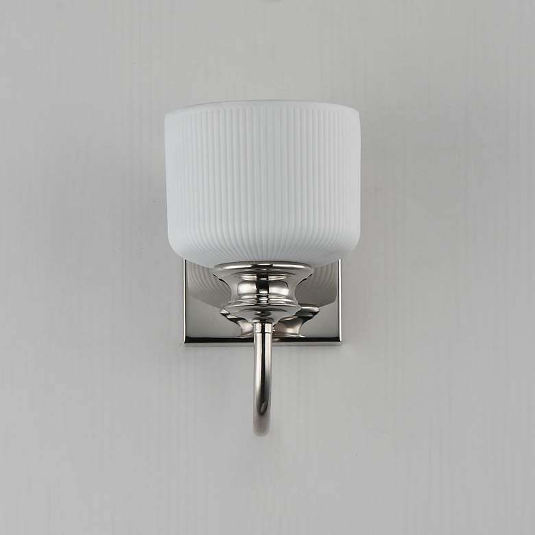 Image 2 Maxim Bisque 10" High Polished Nickel 1-Light Wall Sconce more views