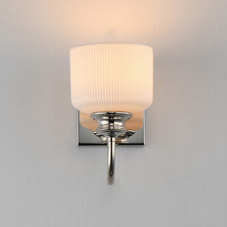 Image 3 Maxim Bisque 10" High Polished Nickel 1-Light Wall Sconce more views