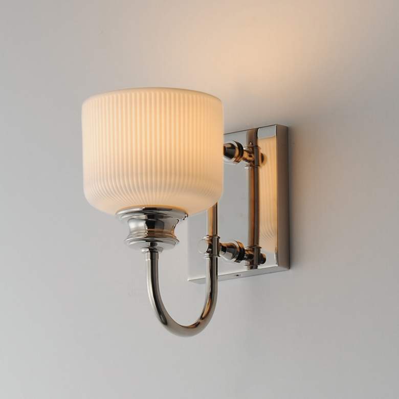 Image 4 Maxim Bisque 10" High Polished Nickel 1-Light Wall Sconce more views