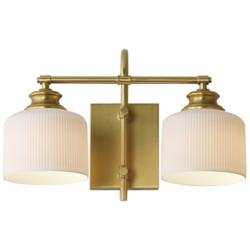 Maxim Bisque 10" High Natural Aged Brass 2-Light Wall Sconce