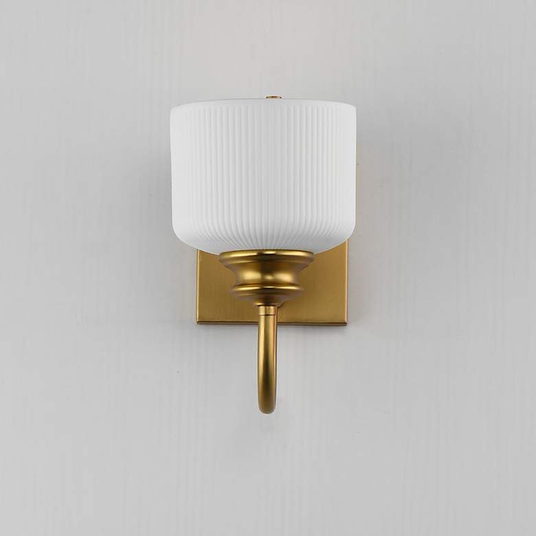 Image 2 Maxim Bisque 10" High Natural Aged Brass Wall Sconce more views