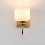 3_Maxim Bisque 10" High Natural Aged Brass Wall Sconce more views