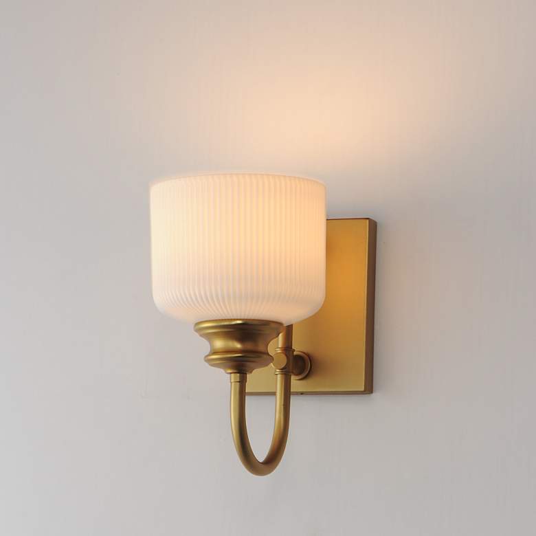 Image 4 Maxim Bisque 10" High Natural Aged Brass Wall Sconce more views