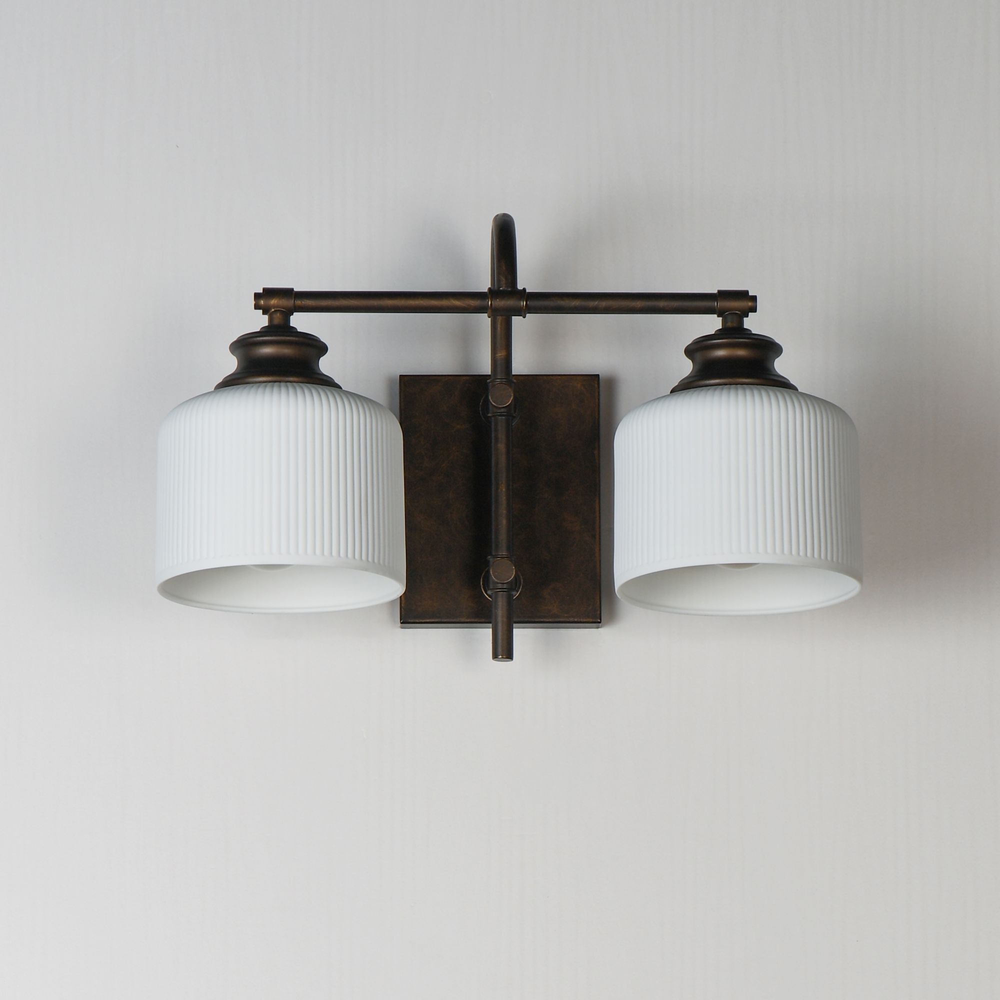 Image 2 Maxim Bisque 10" High Oil-Rubbed Bronze 2-Light Wall Sconce more views