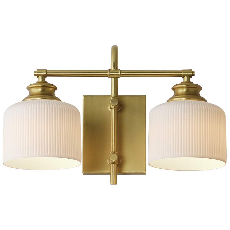Image 1 Maxim Bisque 16" Wide Natural Aged Brass 2-Light Wall Sconce