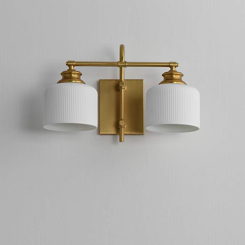 Image 2 Maxim Bisque 16" Wide Natural Aged Brass 2-Light Wall Sconce more views