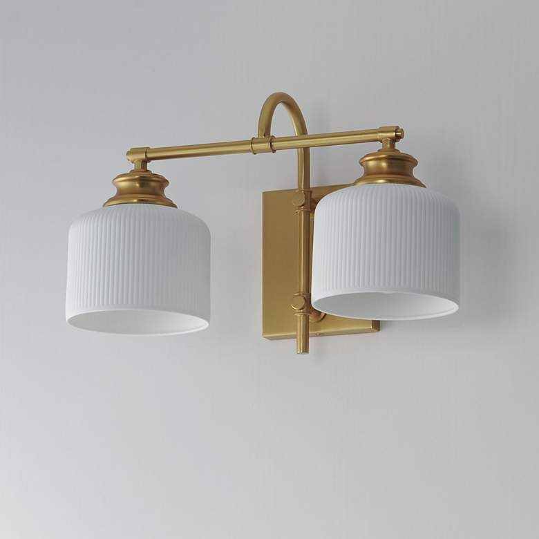 Image 4 Maxim Bisque 16" Wide Natural Aged Brass 2-Light Wall Sconce more views