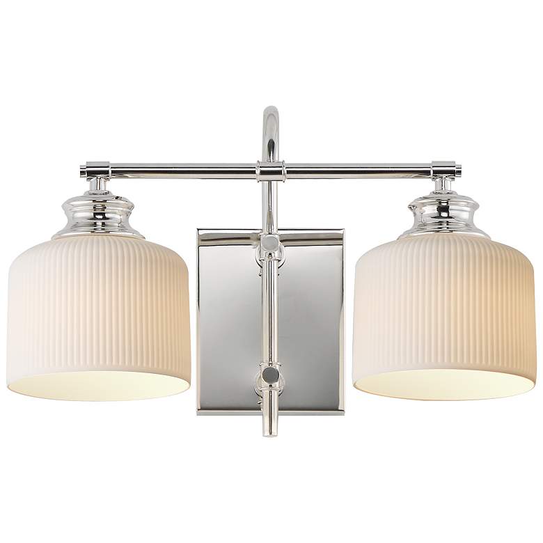 Image 1 Maxim Bisque 16" Wide Polished Nickel 2-Light Wall Sconce