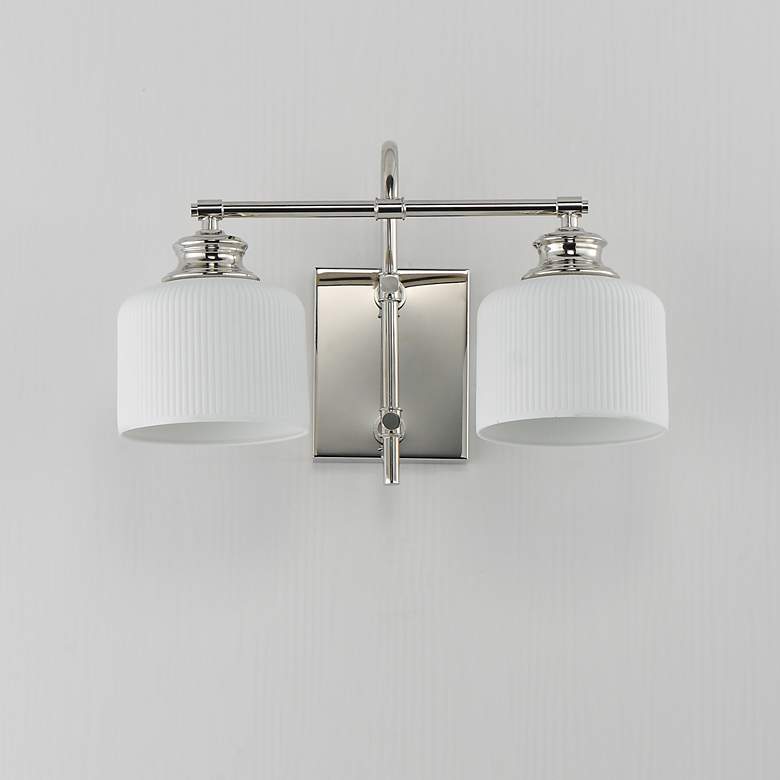 Image 2 Maxim Bisque 16" Wide Polished Nickel 2-Light Wall Sconce more views